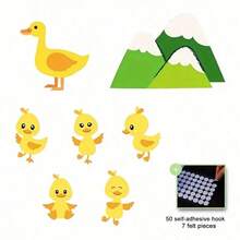 Quixorblex 7Pcs "Five Ducks" Felt Story Set,Interactive Role Play Apron Props,Montessori Storytelling Teaching Aids,Creative Drama Activity Set,Learning Supplies,Family Interactive Events - Multicolor - View 12