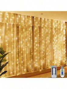 LED Curtain String Lights Fairy Lights Christmas Decoration USB Remote Control Wedding Party Holiday Decor Suitable For Home Bedroom - USB Curtain Lights - View 4
