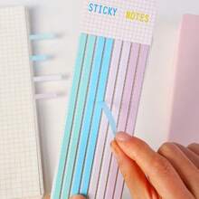 1 Pack 160 Pcs Transparent Gradient Blue Thin Strip Sticky Notes, Minimalist Long Washi Tabs Page Markers For Journal Book Annotation DIY Craft - Blue - View 5