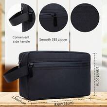 Portable Travel Toiletry Bag, Foldable Zippered Storage Bag With Inner Compartments And Handle, Large Capacity Cosmetic And Toiletry Organizer, Lightweight And Space-Saving, Essential For Summer Beach, Swimming, Travel And Business Trips - Black - View 8
