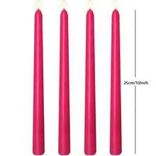Bright Pink Taper Candles, 4/8pcs Drip-Free Magenta Dinner Candles, Long Burning Unscented Candles, Suitable For Weddings, Home Decor, Tabletop, Romantic Gatherings And Holiday Decorations - one-size - View 8