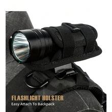1pc Tactical Flashlight Pouch With Rotatable Flashlight Holder, Equipped With Belt Clip And 360 Degree Mounting Engineering Fastener - Multicolor - View 1