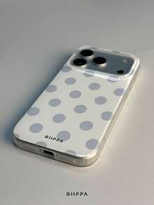 GIIPPA 1 Stück weiße Basis mit nebligem blauem Polka-Dot-Design, Handyhülle für iPhone 17 Pro Max, kompatibel mit iPhone 16 Pro Max, 15 Pro Max, 14 Pro Max, koreanischer Stil, hochwertige modische und lustige Handyhülle, kompatibel mit 11/12/13/14/15/16 Pro Max Plus, elegantes Design geeignet für Männer und Frauen, perfektes Geschenk für die Freundin zu Weihnachten, Valentinstag, Ostern, Hochzeitssaison und Geburtstag! - Graublau - Übersicht 4