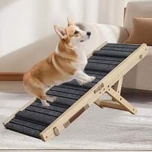 Foldable Wooden Dog Ramp For Cars – Lightweight, Non-Slip Pet Access Ladder For Small To Large Dogs | Easy Fold & Carry Design, Smooth Surface With Traction Texture, Compact Storage Friendly - Black - View 6