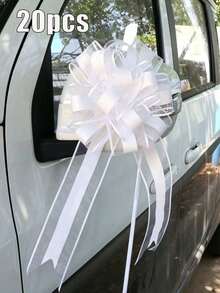10/20件組婚車裝飾蝴蝶結流蘇禮品包裝緞帶，婚禮裝飾緞帶，適用於婚車、椅子/樓梯/桌面裝飾，婚禮桌椅裝飾、禮品包裝、派對、生日 - 彩色 - 查看 23