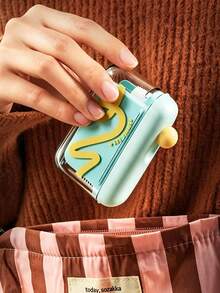 1pc Automatic Pop-Up Toothpick Holder, Premium Portable Mini Toothpick Storage Box, Rectangular Toothpick Dispenser, Suitable For Home And Office Desk - Multicolor - View 5