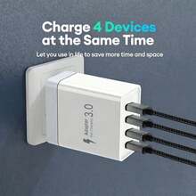 EU Plug Type C/E/F (220-240V) Fast Charging Wall Charger 55W Super Fast Charger 2 USB-A + 2 USB-C, Optional 3.3ft USB-C To USB-C/USB-C To Lightning/USB-A To USB-C/USB-A To Lightning Fast Charging Cables. Multiple Cable Configurations Available, Fully Compatible With MacBook 17/16/15/14/13/12 Series And Galaxy S25/S24/S23/S22 Series. Suitable For Home, Office And Travel Memorial Day Summer Kickoff - EU C Type Plug(220-240V) - View 6