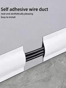 Self-Adhesive Flexible Cable Management Tube With Slot - Drill-Free Bendable Wire Organizer, Suitable For Room Corners, Anti-Trip Cable Management, Wide Coverage For Walls, Floors, Baseboards - Cable Management Sleeve - View 5