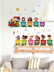 1pc Multi-Size Creative Letter PVC Self-Adhesive Removable Wall Sticker, Letter Train, Big Tree Puzzle Letter Decoration Self-Adhesive Wall Sticker Suitable For Bedroom, Living Room, Study, Dining Room, Classroom Background Wall - Multiple Styles - View 15