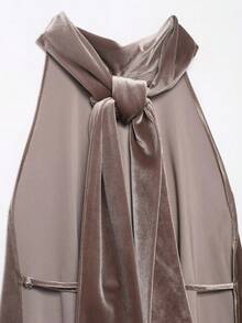 CAREE Women's Spring & Summer Dusty Rose Satin Cowl Neck Back Tie Halter Sleeveless Asymmetric Hem Loose Flowy Blouse Top - Rusty Rose - View 9