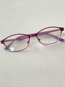 1pc Vintage Rectangular Small Frame Clear Lens & Metal Hinge Non-Prescription Glasses, Suitable For Daily Casual Wear, Back To School And Office Scenarios, Women's Fashion Accessory - Clear - View 15