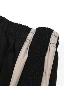 1pc Men's Spring/Autumn Soft Comfortable Breathable Straight Leg Running Jogging Fitness Casual Sports Long Pants Black - Black - View 5