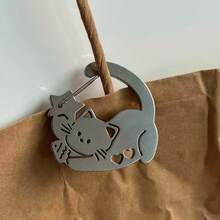 JRESSIAL Cute Cat Carabiner Decorative Pendant - Silver - View 4