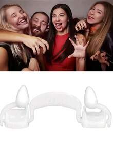 1 Pair Vampire Teeth Costume Prop, Halloween Prank Prop, Retractable Vampire Fangs Dentures, Realistic Pointed Curved Fit, Suitable For Adults Men And Women, Horror Costume Prop For Halloween Party, Cosplay, Escape Room Performance, Mystery Game Interaction, Masquerade Ball, Bar Event, Halloween Night Parade, Thriller Themed Photography, Campus Festival Activity, Friends Gathering Prank, Autumn Halloween Season Use - Multicolor - View 1