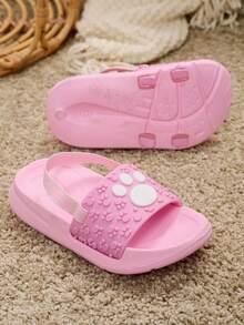 1 Pair Pink Summer Baby Girl Sandals, Comfortable Fashion Casual Versatile Slippers, Lightweight Soft - Pink - View 5