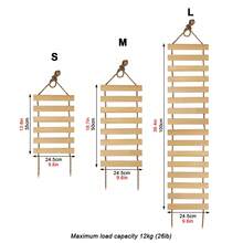 1pc Cat Climbing Bridge For Cat Cage, Cat Tree, Cat Wall Shelf, Hanging Solid Wood Cat Climbing Wall Rope Ladder For Play, Climbing And Perching, Length 35cm/50cm/100cm, Max Load 12kg (26lb) - Ginger - View 4