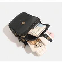 Crossbody Leather Messenger Bag Wallet Anti-Theft Shoulder Bag With Card Slots, New Casual Shoulder Bag For Women, European And American Vintage Double Layer Mini Messenger Bag Unisex - Multicolor - View 6