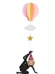 Personalized Custom Photo Party Swirl Banners - Hot Air Balloon Cloud Star Hanging Decor, DIY Text/Photo Customization For Birthday, Wedding, Home/Outdoor Parties, Unique Festival Gift For Adults, Pet Lover(Includes Cat/Human Photo Cutouts) - Multicolor - View 17
