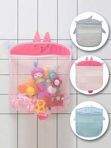 1pc Children's Bath Toy Storage Bag, Baby Bathroom Hanging Organizer Bag, Nursery Storage Organizer Bag, Suction Cup Only Adheres To Smooth Surfaces (Not Suitable For Frosted/Uneven Surfaces), Will Slip Off When Wet - Multicolor - View 4