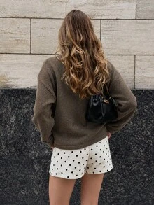 Women's Vintage Brown Knit Cardigan, Stand Collar Front Button Design, Long Sleeve Regular Fit, Suitable For Autumn/Winter - Chocolate Brown - View 8