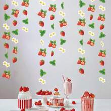 Decorações de Festa com Tema de Morango, Guirlanda com Morangos e Flores, Enfeite Pendurado, Suprimentos de Decoração de Festa de Aniversário com Tema de Morango, Perfeito para Celebração com Tema de Morango, Paredes de Bottom para Fotos, Decorações de Mesa, Decoração de Festa de Aniversário - morango - Visão 12
