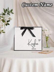 1pc Customized Wedding Gift Bag, Personalized Bridesmaid Gift, Bridal Shower Gift Bag, Customized Birthday Gift Bag, Wedding Gift Bag, Bridesmaid Gift Bag, Mother's Day Gift, Unique Gift - Multicolor - View 4