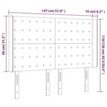 Headboard With Ears Cream 147x16x118/128 Cm Fabric - Cream - View 5
