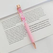 Bolígrafo flotante de flores secas personalizado, grabado personalizable, regalo de invitación para damas de honor, recuerdo de boda, regalo del Día del Maestro - Redondo - Ver 10