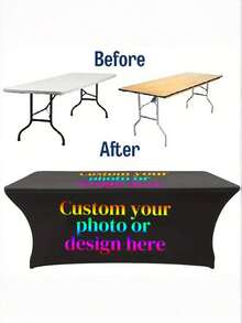 Custom Outdoor Tablecloth, Multiple Colors Available, Elastic And Easy To Install, Suitable For Event Decoration, Elastic Tablecloth, Supports Photo/Pattern Customization, Party Essential - Multicolor - View 6
