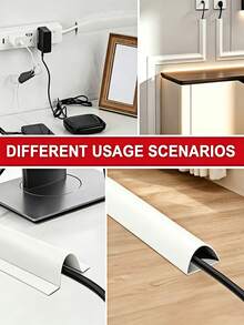 Self-Adhesive Flexible Cable Management Tube With Slot - Drill-Free Bendable Wire Organizer, Suitable For Room Corners, Anti-Trip Cable Management, Wide Coverage For Walls, Floors, Baseboards - Cable Management Sleeve - View 6