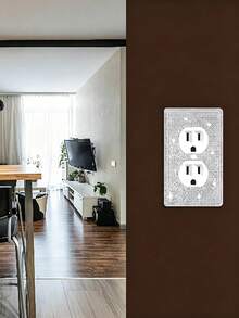 Bright Silver Sink Outlet Cover Plate Wall Panel Decorative Light Switch Cover Panel Home Decor Accessory For Bedroom And Living Room - Multiple Styles - View 2