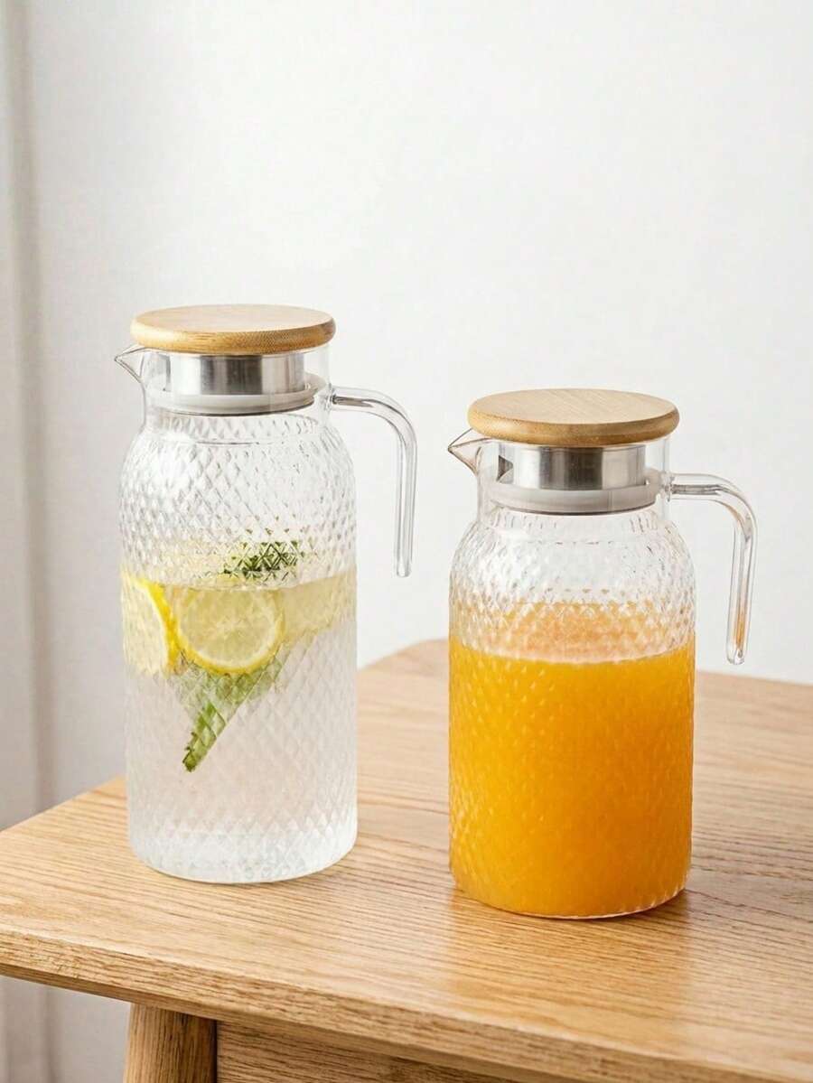 Haus Hana 1pc Large Capacity High-Temperature Resistant Water Jug Pitcher - Perfect For Summer Drinks, Restaurant, Lemonade, Juice, And Tea Serving, Easy-To-Clean Design Back To School
