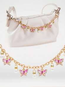 Butterfly Pearl Chain Pendant, Detachable Shoulder Bag Strap, Handbag Extension Chain, Women's New Fashion Bag Accessory - Multicolor - View 4