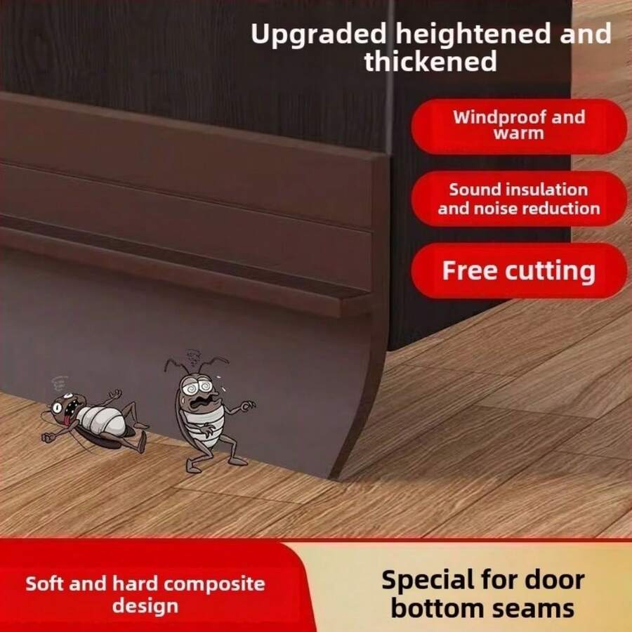 1pc 0.9mX3.5cm PVC Door Bottom Seal Strip, Self-Adhesive Soundproof Windproof Dustproof Gap Sealer For Glass Window Bedroom Home