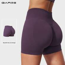 Women's Knitted High Elasticity Sports Shorts, Butt-Lifting Design, Perfect For Sports And Exercise - Purple - View 9