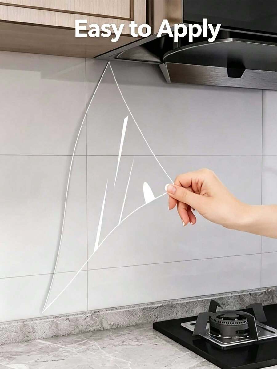 Transparent Kitchen Anti-Oil Sticker, Self-Adhesive Heat-Resistant Wall Protection Film, Stove Backsplash Anti-Oil Waterproof Wall Sticker - Multicolor - View 1