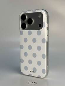 GIIPPA 1 Stück weiße Basis mit nebligem blauem Polka-Dot-Design, Handyhülle für iPhone 17 Pro Max, kompatibel mit iPhone 16 Pro Max, 15 Pro Max, 14 Pro Max, koreanischer Stil, hochwertige modische und lustige Handyhülle, kompatibel mit 11/12/13/14/15/16 Pro Max Plus, elegantes Design geeignet für Männer und Frauen, perfektes Geschenk für die Freundin zu Weihnachten, Valentinstag, Ostern, Hochzeitssaison und Geburtstag! - Graublau - Übersicht 3