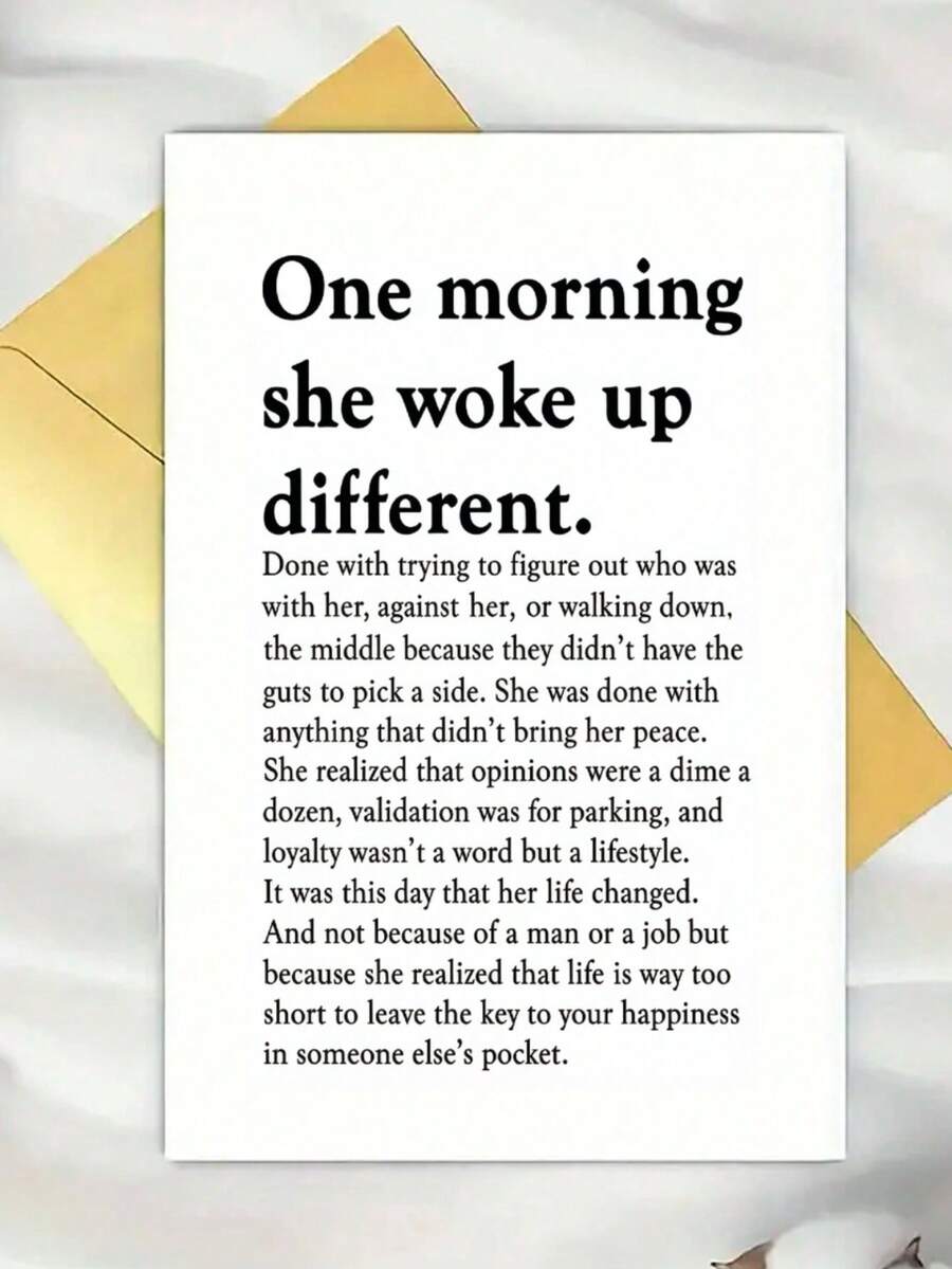 This Bold Typography Empowering Greeting Card Printed With A Touching Story About Female Self-Healing And Letting Go Of Unnecessary External Validation, Blank Inner Space For Personal Journaling, Thoughtful Uplifting Gift To Help Women Break Away Fro - One Size Fits All - View 1