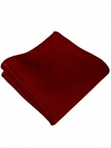 1 Set Dasi dan Sapu Tangan Pria Warna Polos - Dasi Satin dengan Sapu Tangan, Set Dasi Bisnis dan Sapu Tangan untuk Pria - merah anggur - View 3
