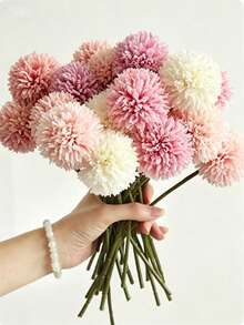 5/25/1pc Artificial Dahlia/Realistic Chrysanthemum - Pink Bouquet, Easy To Use, Durable, Lavender Fake Rose With Stem, Suitable For DIY Wedding Decor, Centerpiece, Bouquet And Flower Basket, Home Decor - Multicolor - View 1