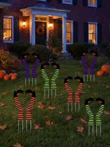 1/6 piezas Estacas de jardín para Halloween, Decoración de jardín con piernas de bruja, Letreros de jardín de Halloween aterradores, Adecuado para fiesta de Halloween, porche, jardín y césped, Decoración de otoño de Halloween al aire libre, Decoración festiva, Casa embrujada, Decoración de fiesta con tema de terror - Piernas de bruja - Ver 4