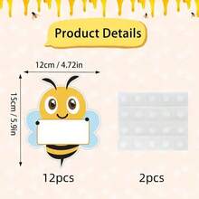 14pcs/Set Back To School Decorations, 12pcs Bee Paper Labels + 2pcs Durable Round Adhesive Stickers, Suitable For Classroom Bulletin Board, Locker, Desk Name Tag Decoration - Multicolor - View 9