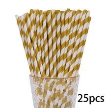 25/100支装浅蓝/粉条纹纸吸管，饮料吸管，直径6毫米，可爱卡通条纹纸吸管，长度197毫米 - 非常适合生日派对、婚礼、周年纪念日、母亲节等场合 - 查看 44