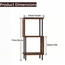MTShining Narrow Sofa Side Table, Bedside Cabinet, Small Coffee Table And 3-Tier Storage Rack, Suitable For Living Room, Bedroom, Kitchen, Balcony And Study - Mocha Brown - View 9