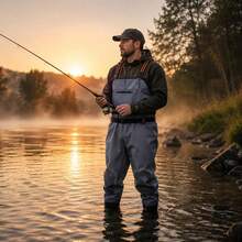 Waders Fishing Pants Full Length Wading Shorts Unisex Boot-Footed Waders Full Body Thickened Wading Shorts Fishing Pants - Grey - View 8
