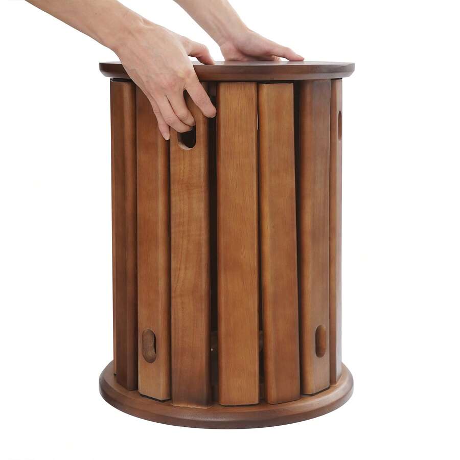YUNRUX Multifunktionella stapelbara pallar, 4-i-1 stapelbara pallar, stapelbara träpallar 4-pack - Brun - Visa 1