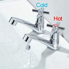2X Twin Taps Set Hot And Cold Pair Tap Traditional Bath Bathroom Basin Sink Taps - A - View 7