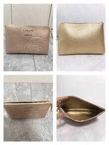 Lancôme Stain-Resistant Lining Flat Envelope Style Cosmetic Bag, Long Metal Zipper, Daily Use, Vacation, Commute, Luxury Gift Box LANCOME-GIFT-6 - Champagne - View 5