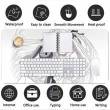 Queen Black Bow Mouse Pad Kawaii Leather Mouse Pad Academic Fashion Computer Desk Pad Is Suitable For Laptop Non-Slip Waterproof Leather Material Base Pad Office Accessories Decorative Edge Lock Edge Desk Pad - View 9
