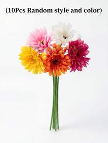 MEHELANY 20/15/10/5/1件人造絲綢非洲菊花帶莖，仿真雛菊花，大宗批發適用於家居、婚禮、派對、花瓶、桌飾、花環、花束、胸花、訂婚、客廳、餐桌、臥室裝飾、DIY手工 - 彩色 - 查看 8